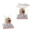 Praying Baby Angel Poly Resin Candle Set - Pink